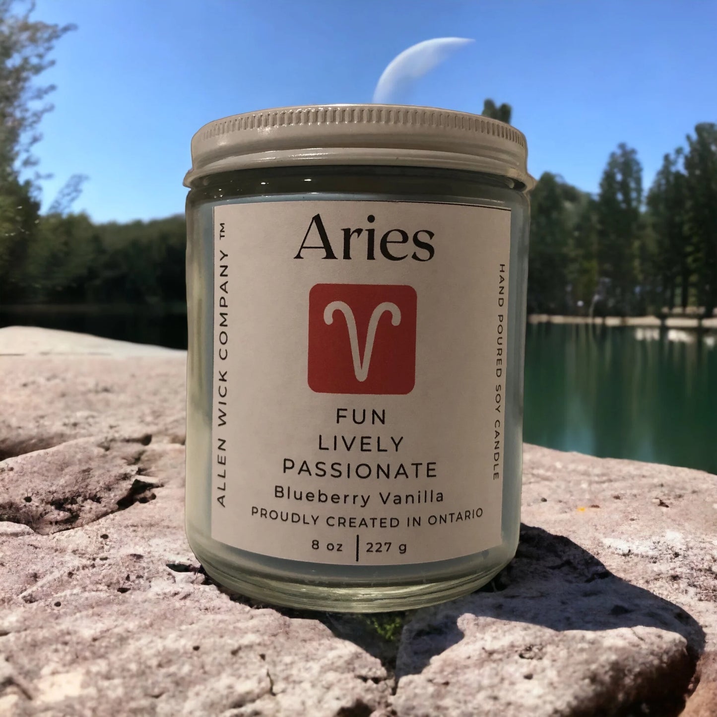 Aries March 21 - April 19 Zodiac Sign Soy Jar Candle (Small and Medium) $3.00 will go to your selected charity.