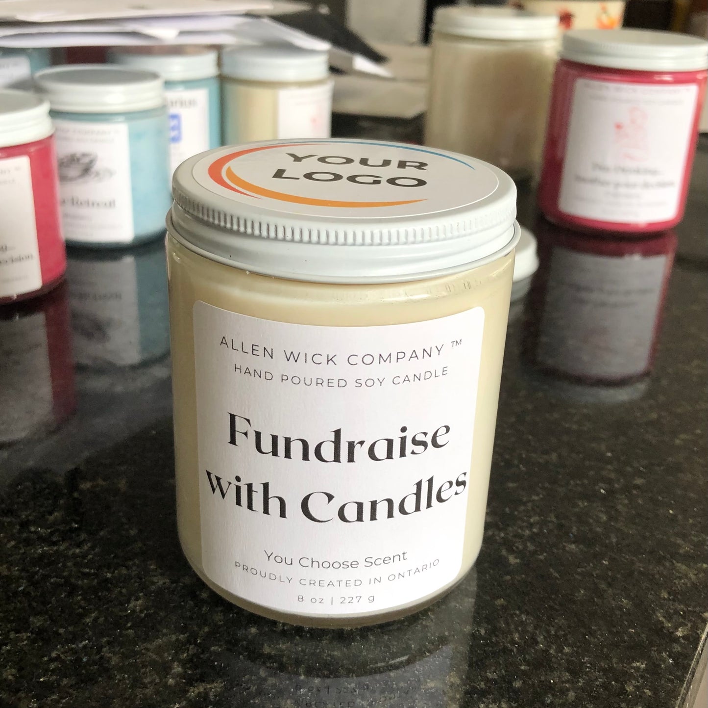 Fundraising Custom Soy Jar Candle (Medium) $5 from each sale is your profit.