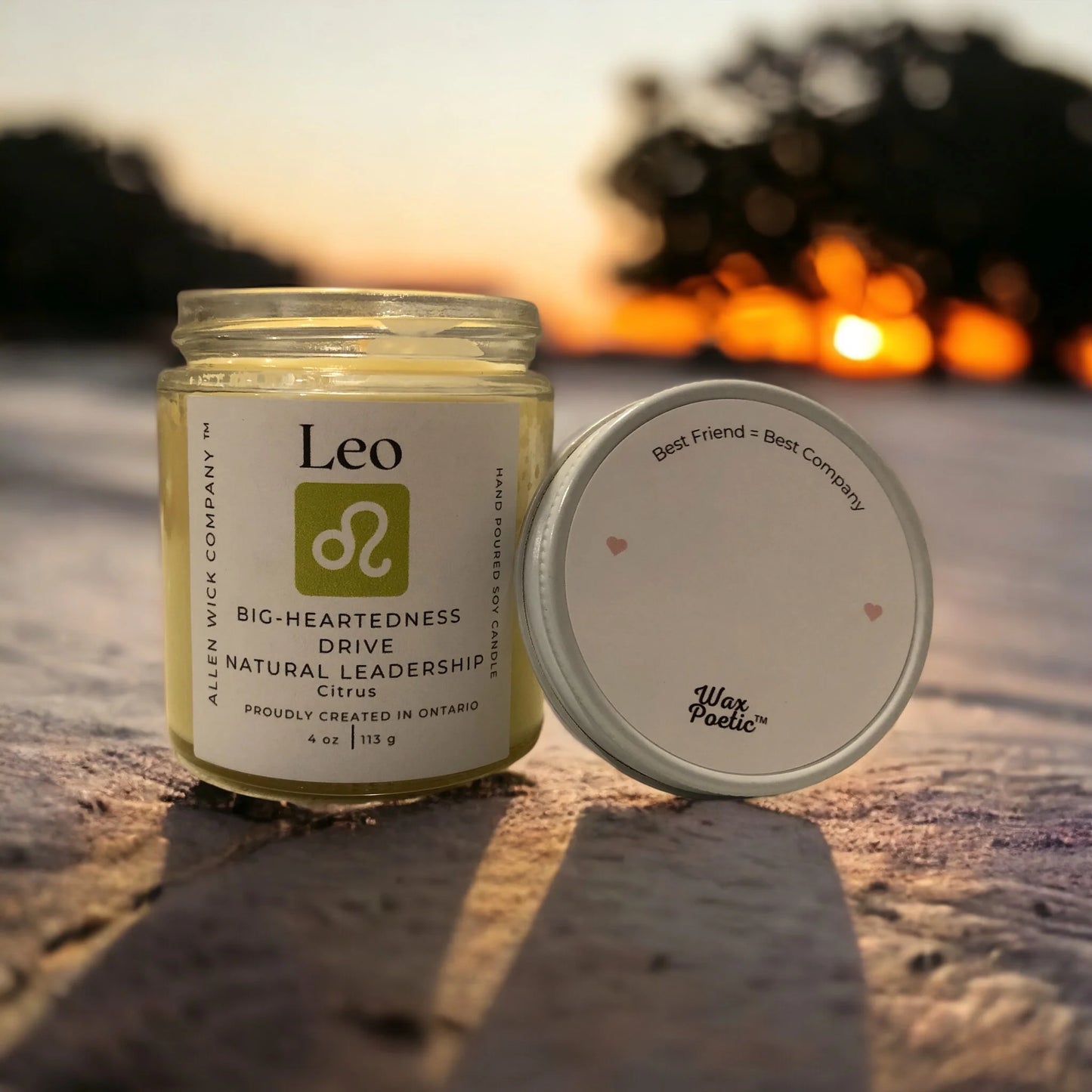 Leo July 23-August 22. Zodiac Sign Soy Jar Candle (Small and Medium)$3.00 will go to your selected charity.