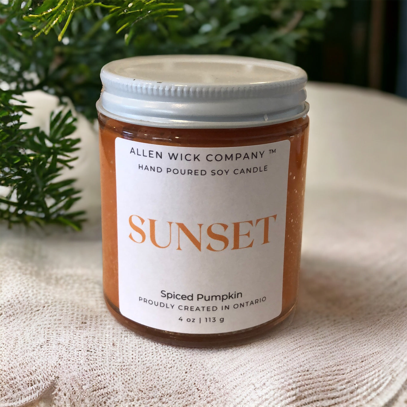 SUNSET Spiced Pumpkin Soy Jar Candle (Small and Medium) $3.00 will go to your selected charity.