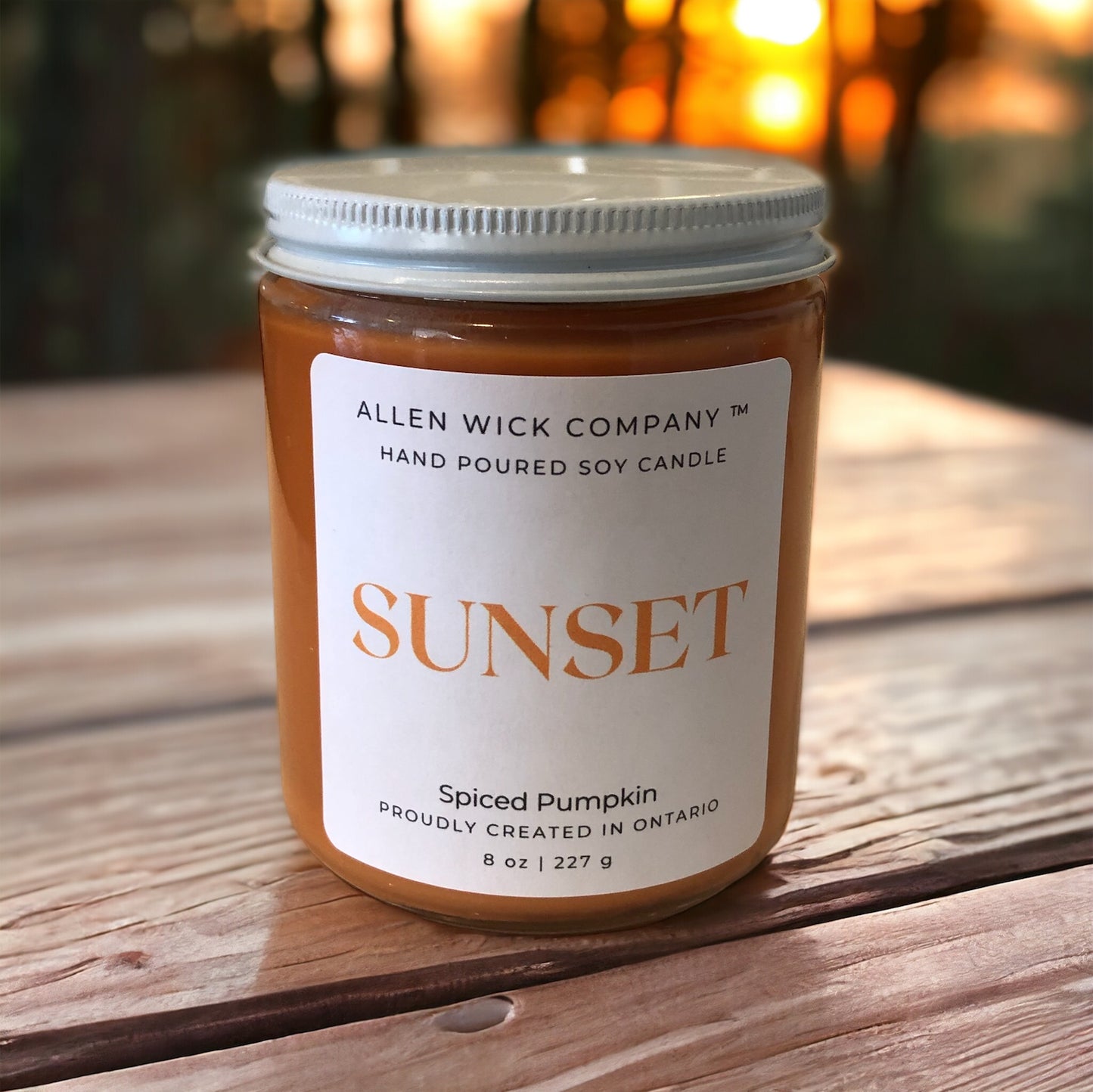 SUNSET Spiced Pumpkin Soy Jar Candle (Small and Medium) $3.00 will go to your selected charity.