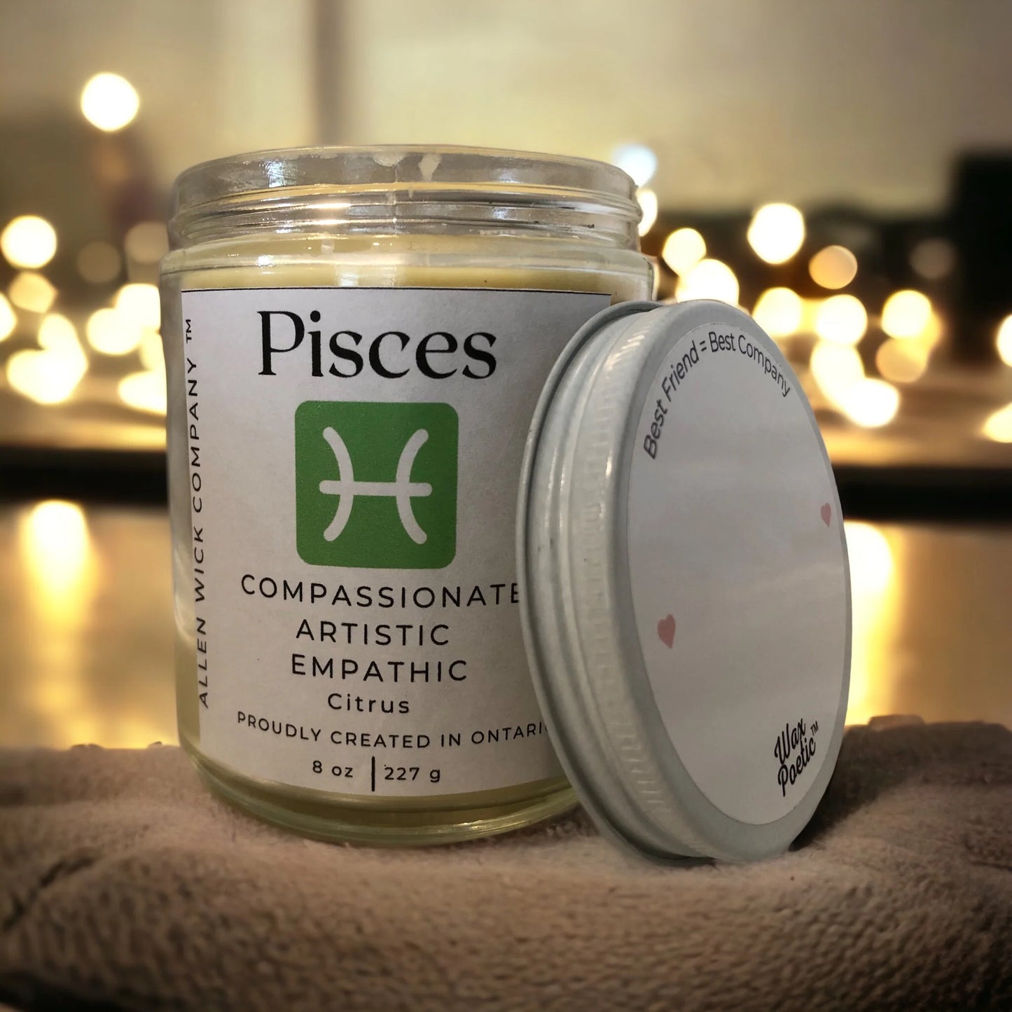 Pisces February 19 – March 20. Zodiac Sign Soy Jar Candle (Small and Medium) $3.00 will go to your selected charity.