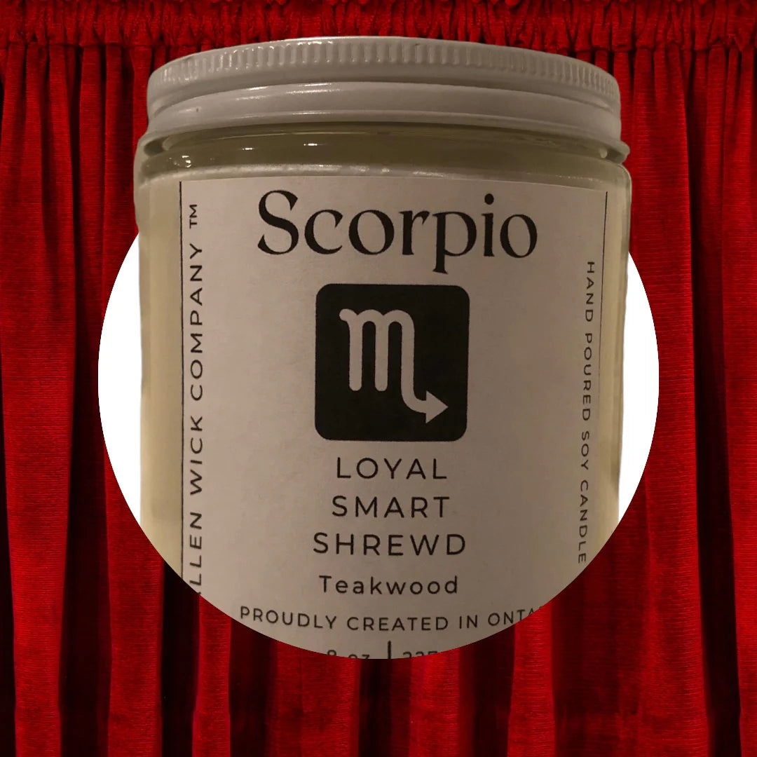 Scorpio October 24 – November 21. Zodiac Sign Soy Jar Candle (Small and Medium) $3.00 will go to your selected charity.