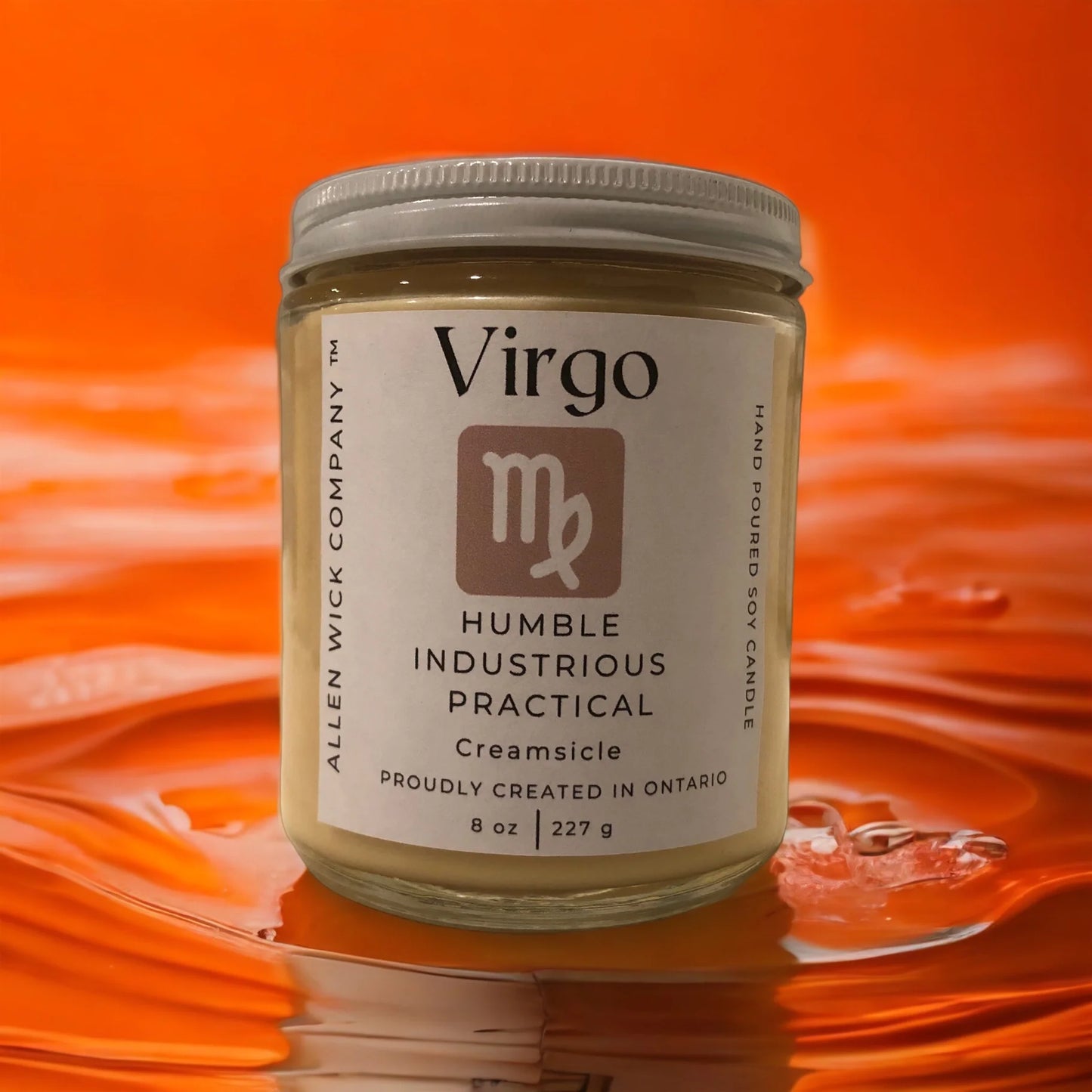 Virgo August 23-September 22.Zodiac Sign Soy Jar Candle (Small and Medium) $3.00 will go to your selected charity.