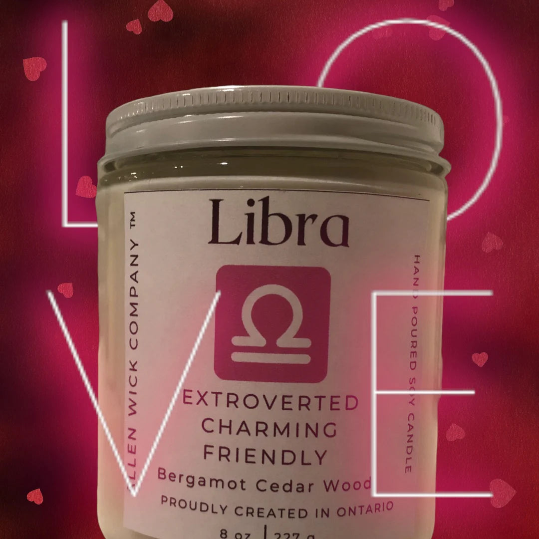 Libra September 23-October 22. Zodiac Sign Soy Jar Candle (Small and Medium)