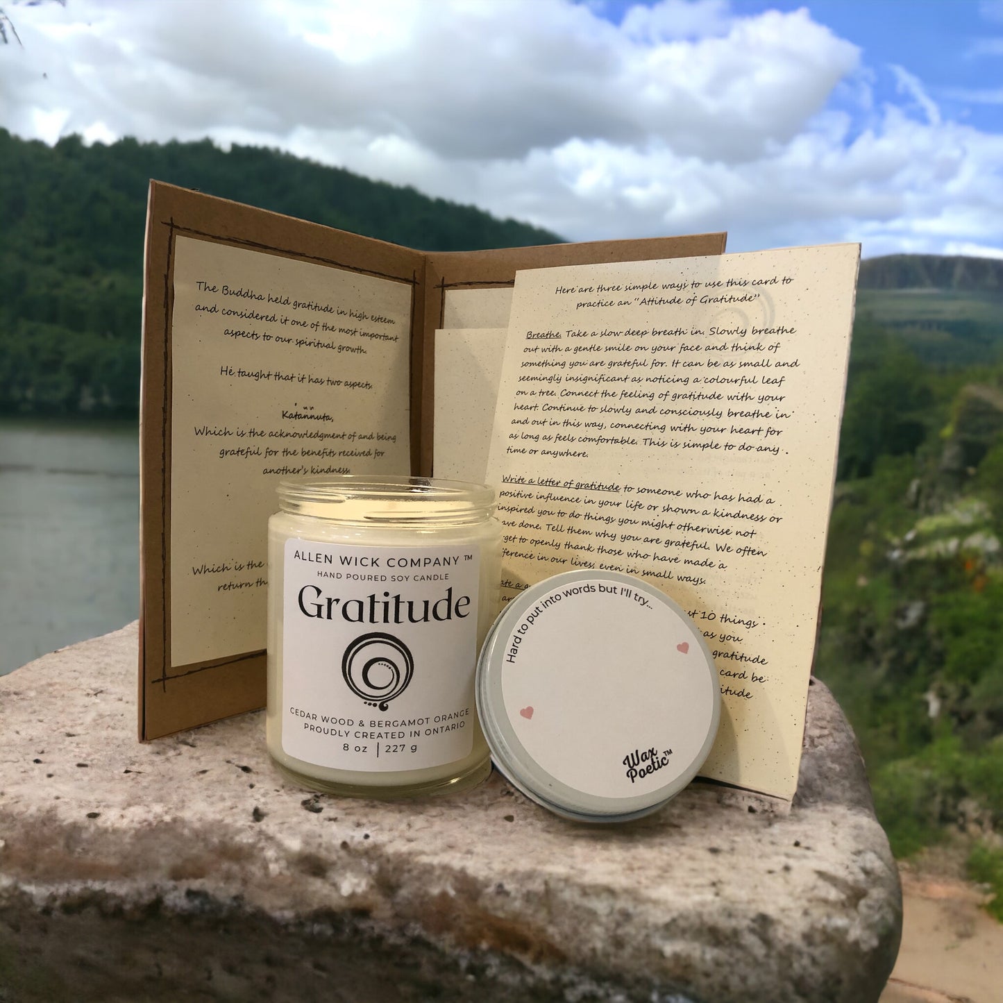 Gratitude Card & Soy Jar Candle (Medium) $3.00 will go to your selected charity.