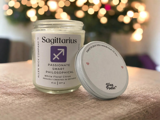 Sagittarius November 22–December 21. Zodiac Sign Soy Jar Candle (Small and Medium)