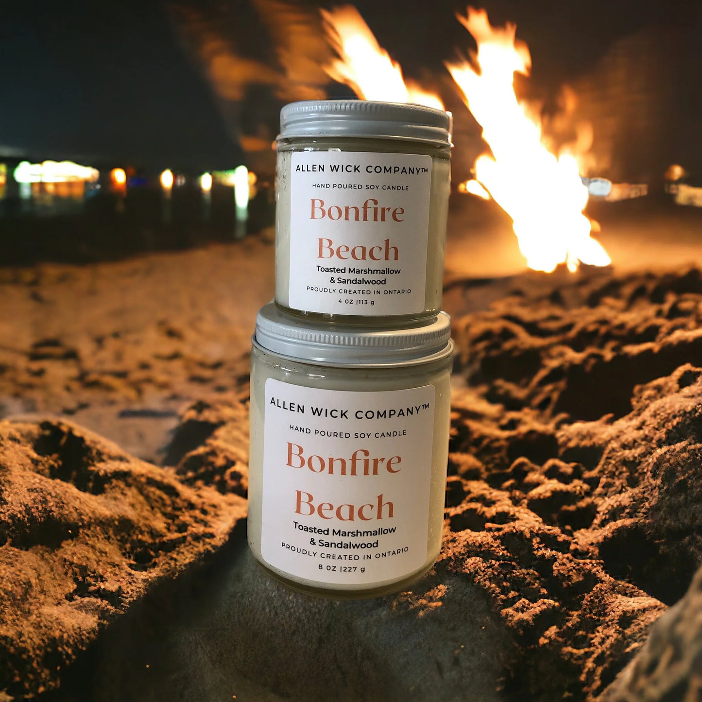 Bonfire Beach Soy Jar Candle (Small and Medium)