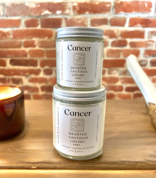 Cancer June 21-July 22. Zodiac Sign Soy Jar Candle (Small and Medium)