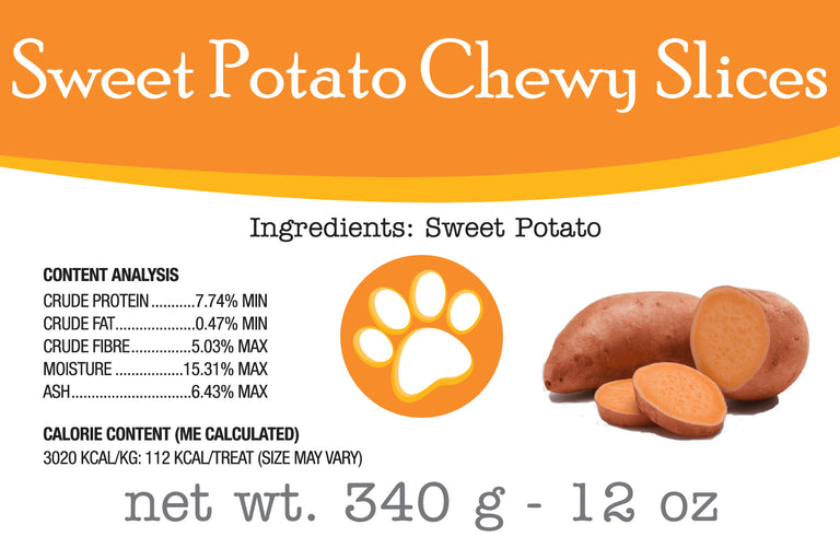 Sweet Potato Chewy Chips 340 g Made in Ontario $3.00 will go to your selected charity.
